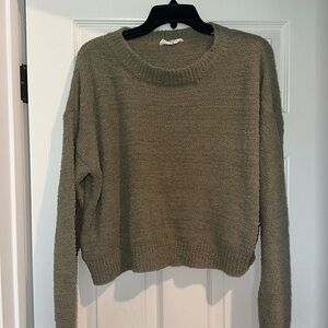 green cropped sweater